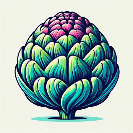Artichoke vector illustration in retro style. Artichoke vegetableのイラスト素材
