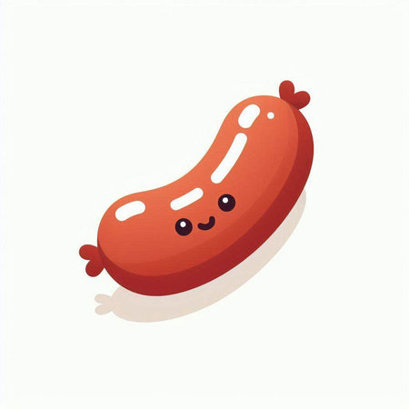 Sausage. Vector illustration of a sausage on a white background.のイラスト素材