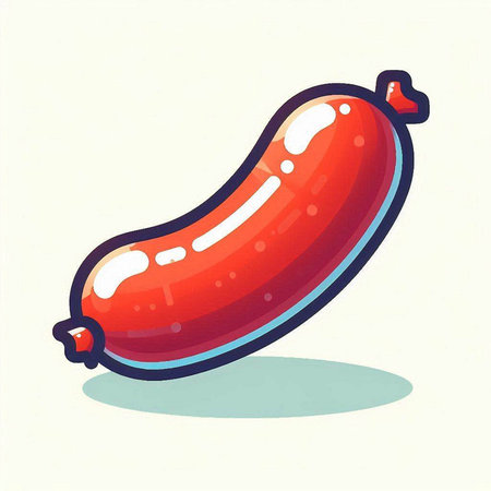 Illustration of a sausage on a white background. Vector illustration.のイラスト素材