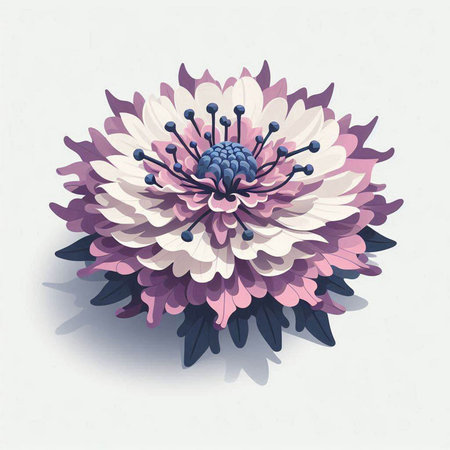Illustration of a dahlia on a white background - vectorのイラスト素材