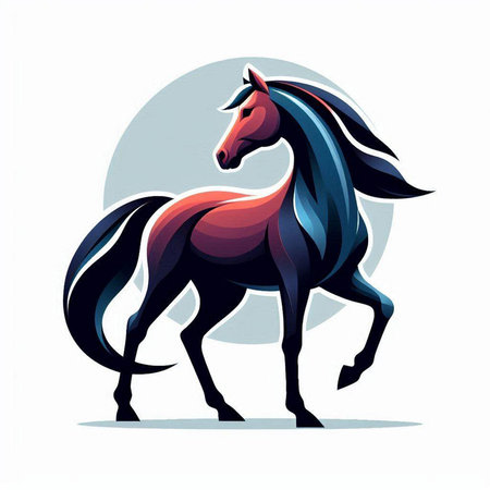 Horse on a white background. Vector illustration of a horse.のイラスト素材