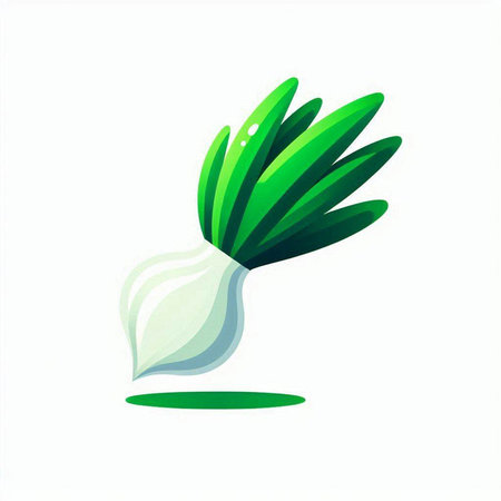 Illustration of a green onion isolated on a white background - vectorのイラスト素材