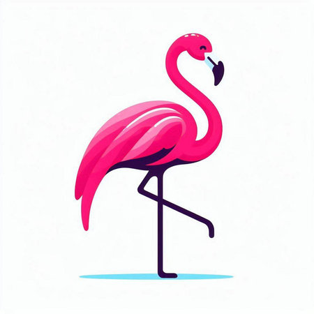 Pink flamingo on a white background. Vector illustration in flat style.のイラスト素材