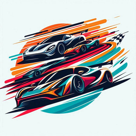 Sport car racing graphic design, abstract vector illustration eps 10.のイラスト素材