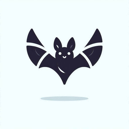 Bat icon. Vector illustration. Flat design style. Halloween concept.のイラスト素材
