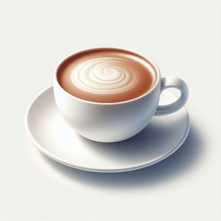 Cup of cappuccino or latte art on white backgroundのイラスト素材