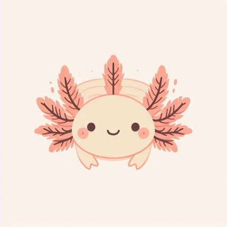 Cute kawaii unicorn with a wreath of leaves.のイラスト素材