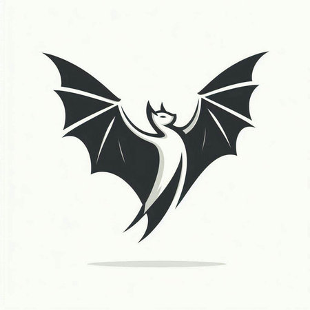 Bat logo template vector icon illustration design on white background. bat logo concept.のイラスト素材