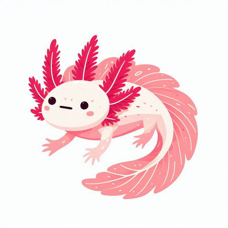 Cute cartoon pink catfish. Vector illustration on white background.のイラスト素材