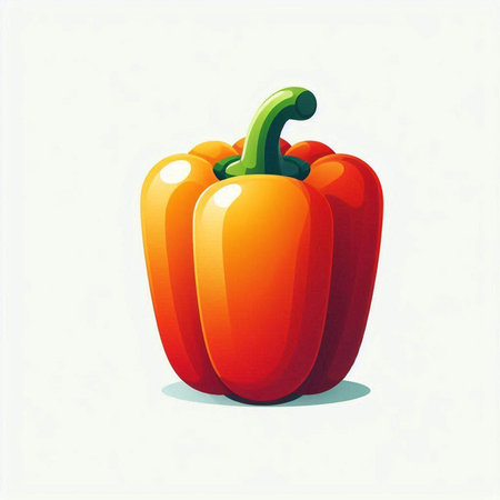 Pepper isolated on white background. Vector illustration of bell pepper.のイラスト素材