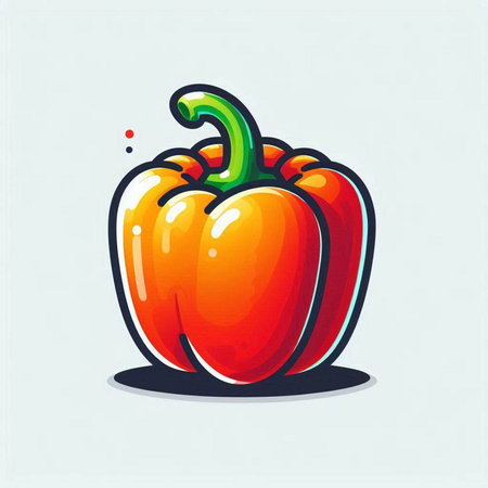 Illustration of bell pepper on a light background. Vector illustration.のイラスト素材