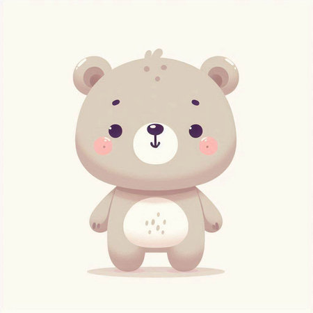Cute cartoon bear. Vector illustration. Cute animal character.のイラスト素材