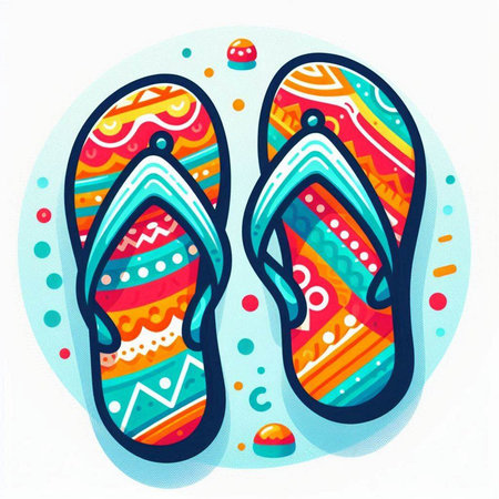 Flip-flops. Hand drawn vector illustration on a white background.のイラスト素材