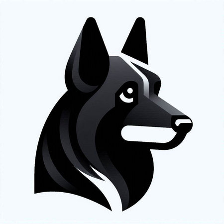 German shepherd dog head isolated on a white background. Vector illustration.のイラスト素材