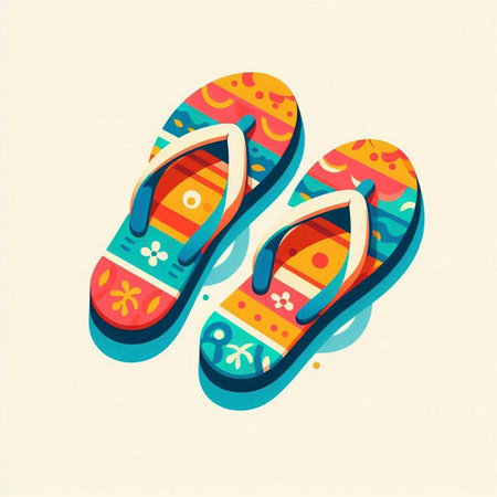 Flip-flops. Vector illustration in a flat style.のイラスト素材