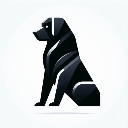 Black dog with stripes on a white background. Vector illustration for your design.のイラスト素材