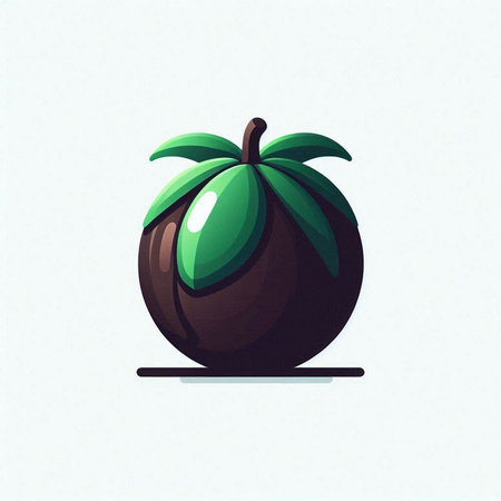 mangosteen isolated on a white background. vector illustration.のイラスト素材