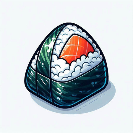 Sushi roll. Japanese food. Vector illustration in cartoon style.のイラスト素材