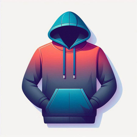 Hoodie with a hood. Vector illustration of a hoodie.のイラスト素材
