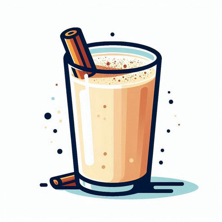 Illustration of a glass of coffee with cinnamon, vector illustration.のイラスト素材