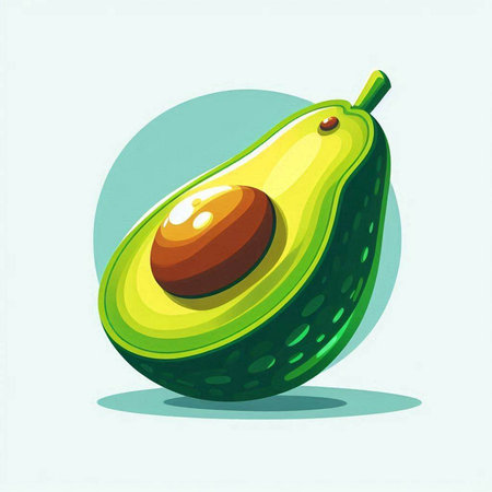 Avocado icon. Vector illustration of a fresh avocado on a white background.のイラスト素材