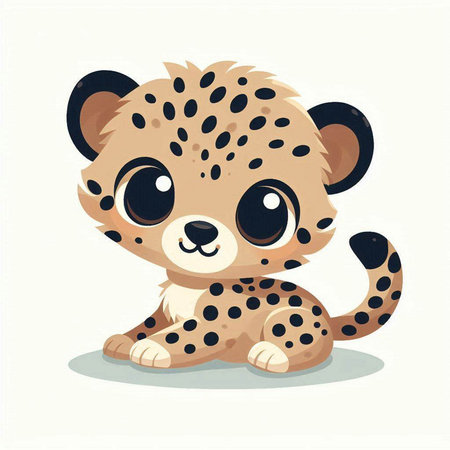 Cute cartoon cheetah. Vector illustration for your design.のイラスト素材