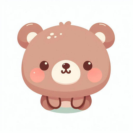 Cute cartoon bear. Vector illustration isolated on a white background.のイラスト素材