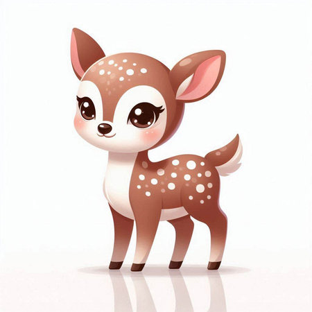 cute little fawn isolated on white background. vector illustration.のイラスト素材