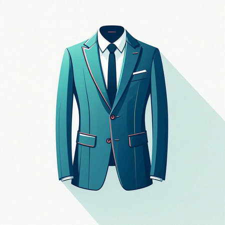 Men's suit on a mannequin. Vector illustration in flat styleのイラスト素材