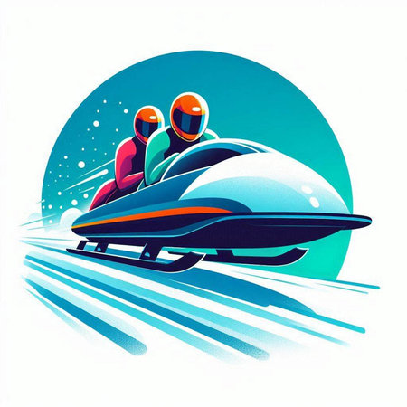 snowmobile race, illustration in vector format very easy to editのイラスト素材