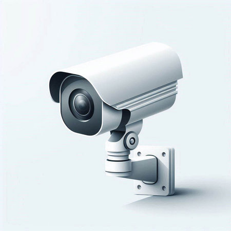 surveillance camera on a white background. 3d illustration.のイラスト素材