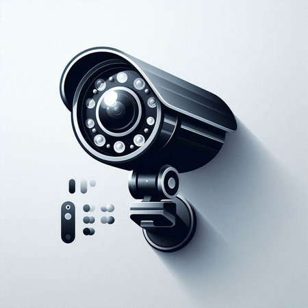 Security camera on a white background. Vector illustration. Eps 10.のイラスト素材