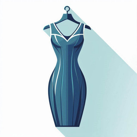 Dress on a mannequin. Vector illustration in flat styleのイラスト素材