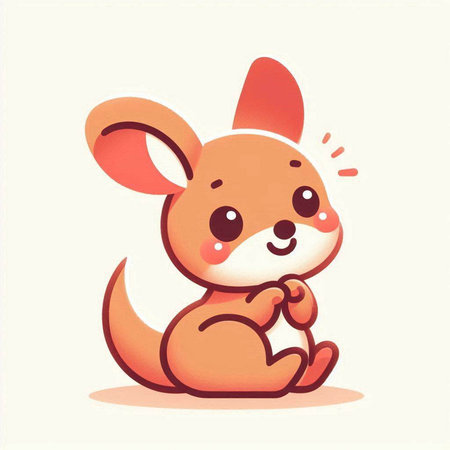 Cute kangaroo. Vector illustration of cartoon kangaroo.のイラスト素材