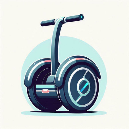 Electric scooter in flat style. Vector illustration on white background.のイラスト素材