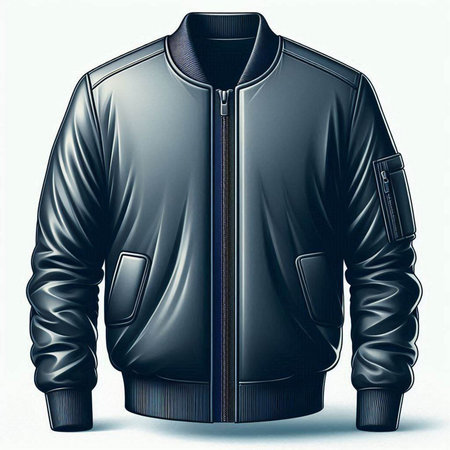 Men's leather jacket isolated on a white background. 3d renderingのイラスト素材
