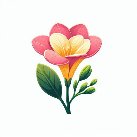 beautiful flower with leafs and seeds isolated icon vector illustration designのイラスト素材