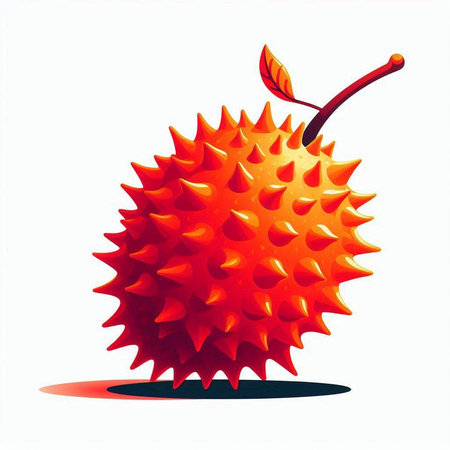 Illustration of a ripe, juicy, exotic fruit on a white backgroundのイラスト素材