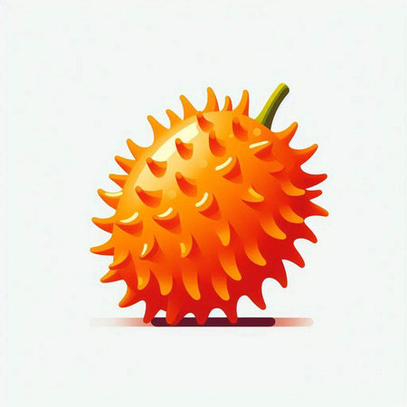 Gac fruit vector illustration isolated on white background. Exotic fruit.のイラスト素材