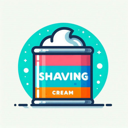 Shaving cream flat line icon. Vector illustration for web and mobile designのイラスト素材