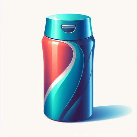 bottle of shampoo on a white background. 3d illustration.のイラスト素材