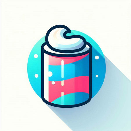 Milkshake icon in flat style with long shadow. Vector illustration.のイラスト素材