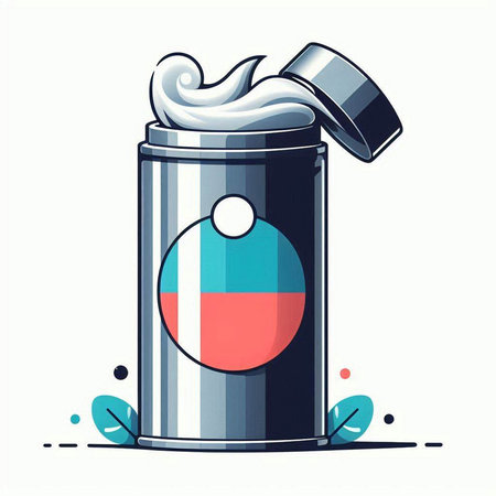 Vector illustration of a can of paint with a cap on the lid.のイラスト素材