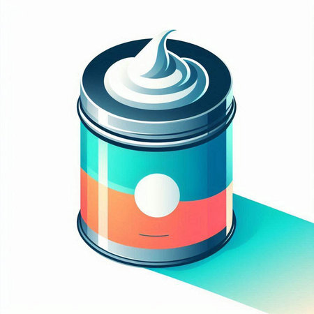 cosmetic cream in a jar on a white background. vector illustrationのイラスト素材
