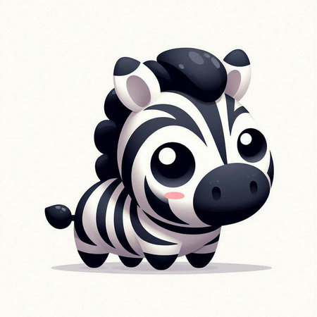 Cute cartoon zebra. Vector illustration of a zebra.のイラスト素材