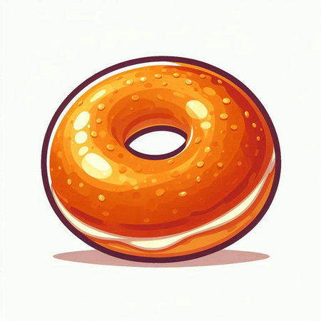 Donut on a white background. Vector illustration of a donut.のイラスト素材