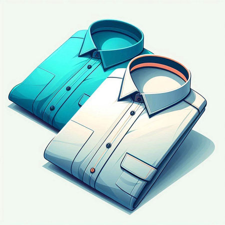 Vector illustration of a folded shirt on a white background, isolated.のイラスト素材