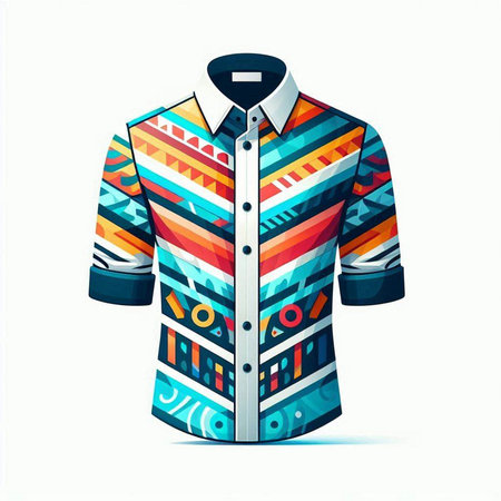 Fashion men's shirt on a white background. Vector illustration.のイラスト素材