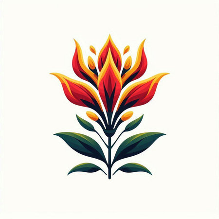 Vector illustration of a tropical flower. Isolated on white background.のイラスト素材