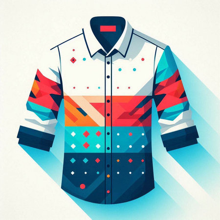 Colorful men's shirt. Vector illustration of a man's shirt.のイラスト素材